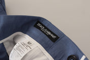 Dolce & Gabbana Blue Linen Chino Men Formal Pants