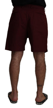 Dolce & Gabbana Elegant Maroon Cotton Blend Shorts