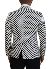 Dolce & Gabbana Elegant White Striped Single Breasted Blazer