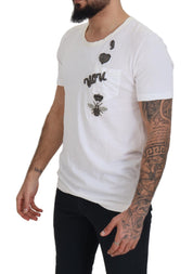 Dolce & Gabbana Elegant White Crewneck Cotton Silk Tee