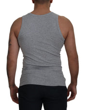 Dolce & Gabbana Sleek Sleeveless Grey Cotton Tank Top