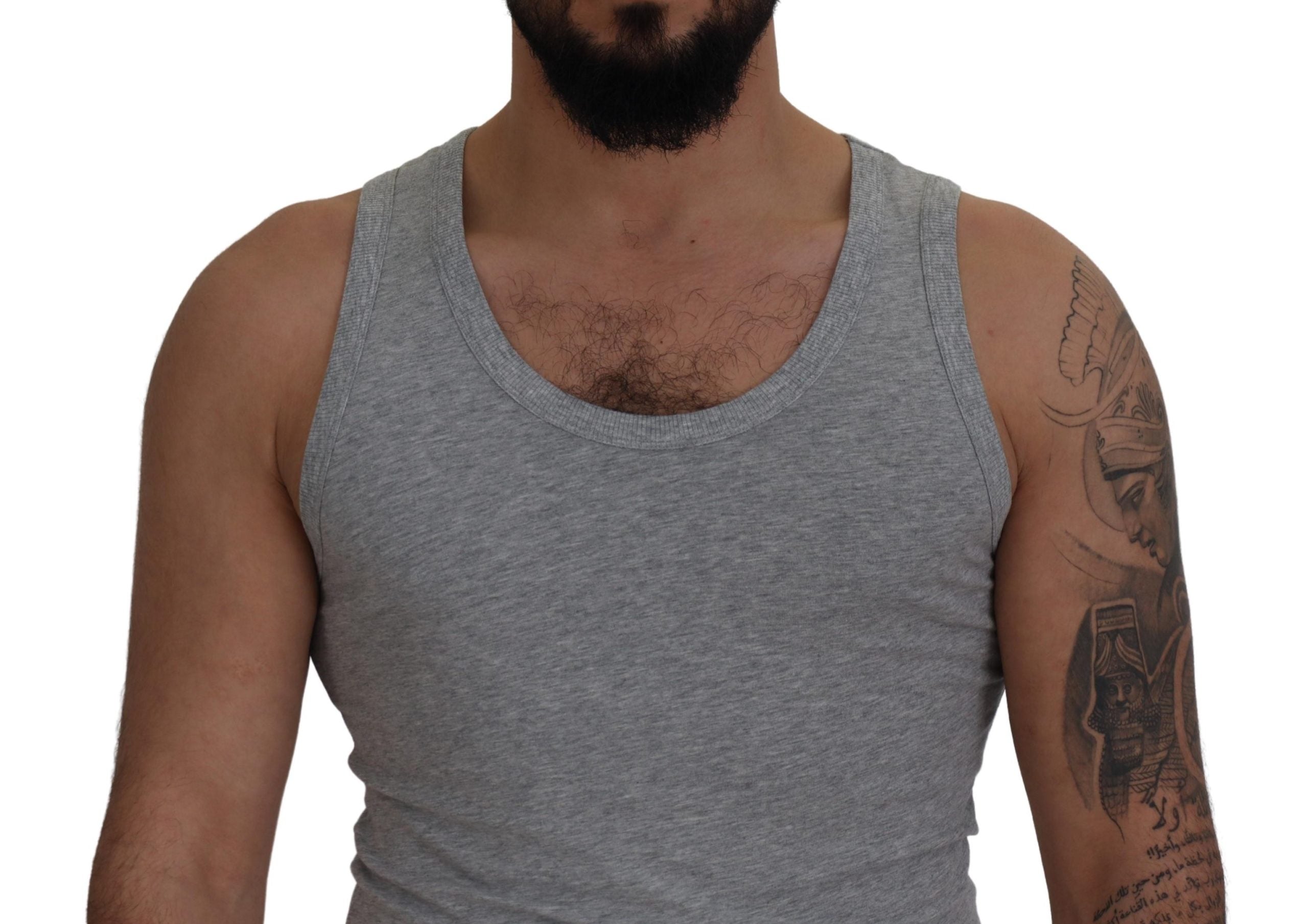 Dolce & Gabbana Sleek Sleeveless Grey Cotton Tank Top