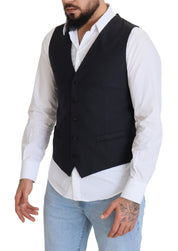 Dolce & Gabbana Elegant Black Single Breasted Dress Vest