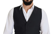 Dolce & Gabbana Elegant Black Single Breasted Dress Vest