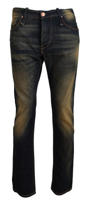 Acht Elegant Blue Washed Denim Pants - Authentic Craftsmanship