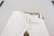 Dolce & Gabbana Two-Tone White & Brown Chic Cotton Pants