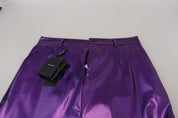 Dolce & Gabbana Elegant Shining Purple Straight Fit Pants