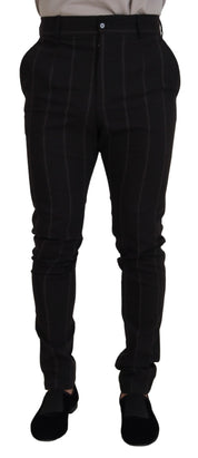 Dolce & Gabbana Elegant Black Striped Chino Pants