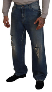 Dolce & Gabbana Stunning Tattered Denim Italian Jeans