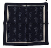 Dolce & Gabbana Elegant Blue Seahorse Silk Men's Scarf