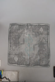 Costume National Gray Print Shawl Foulard Branded Scarf