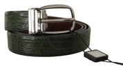 Dolce & Gabbana Elegant Italian Leather Crocodile Belt