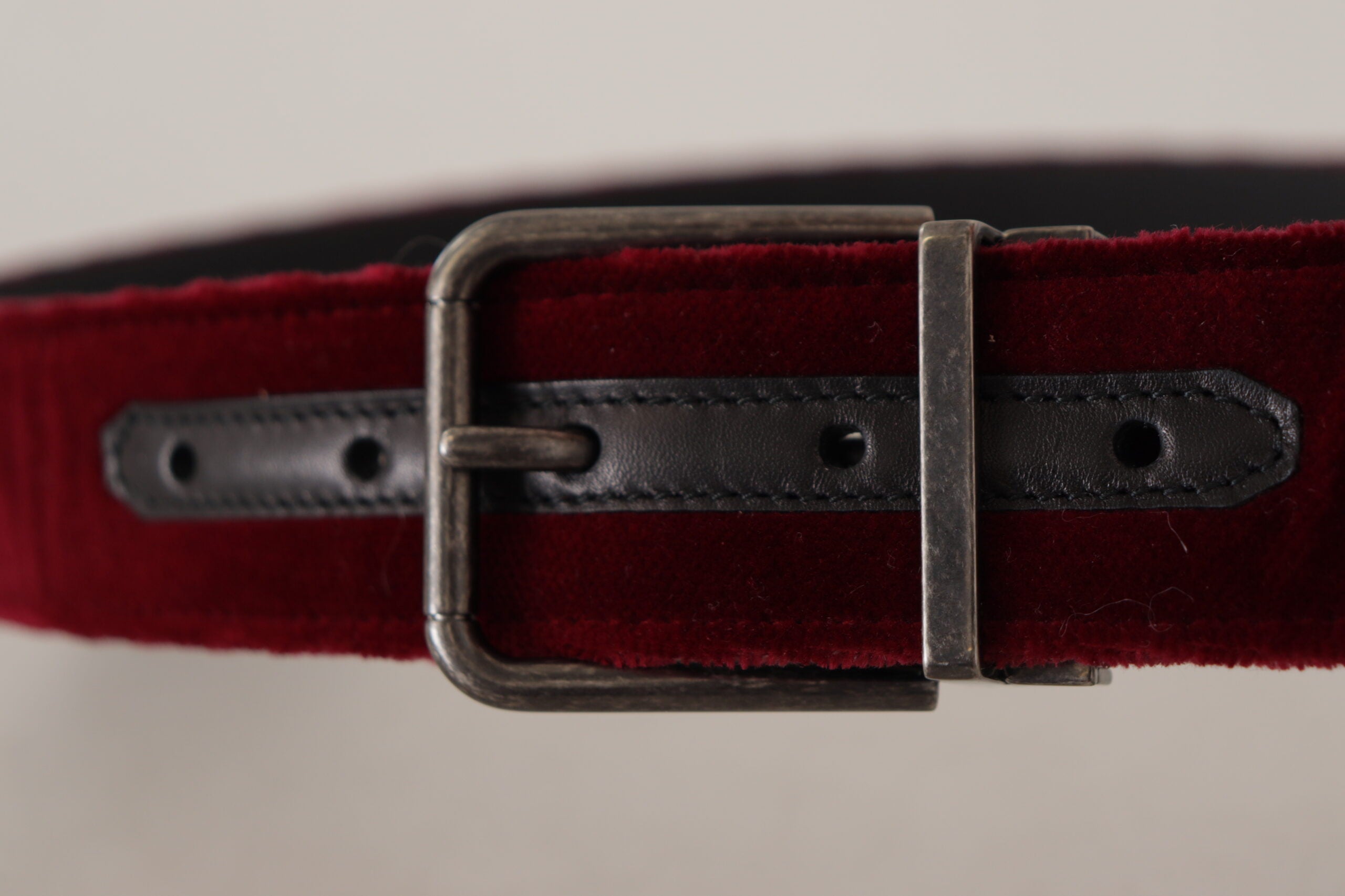 Dolce & Gabbana Velvet Maroon Elegance Belt