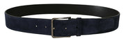 Dolce & Gabbana Navy Elegance Velvet Leather Belt