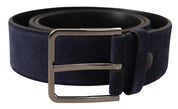 Dolce & Gabbana Navy Elegance Velvet Leather Belt