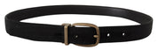 Dolce & Gabbana Elegant Grosgrain Leather Belt - Black