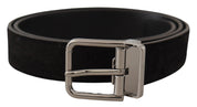 Dolce & Gabbana Elegant Black Leather Grosgrain Belt