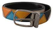 Dolce & Gabbana Elegant Multicolor Leather Belt with Silver Buckle