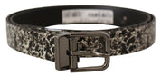 Dolce & Gabbana Elegant Marble Print Leather Belt