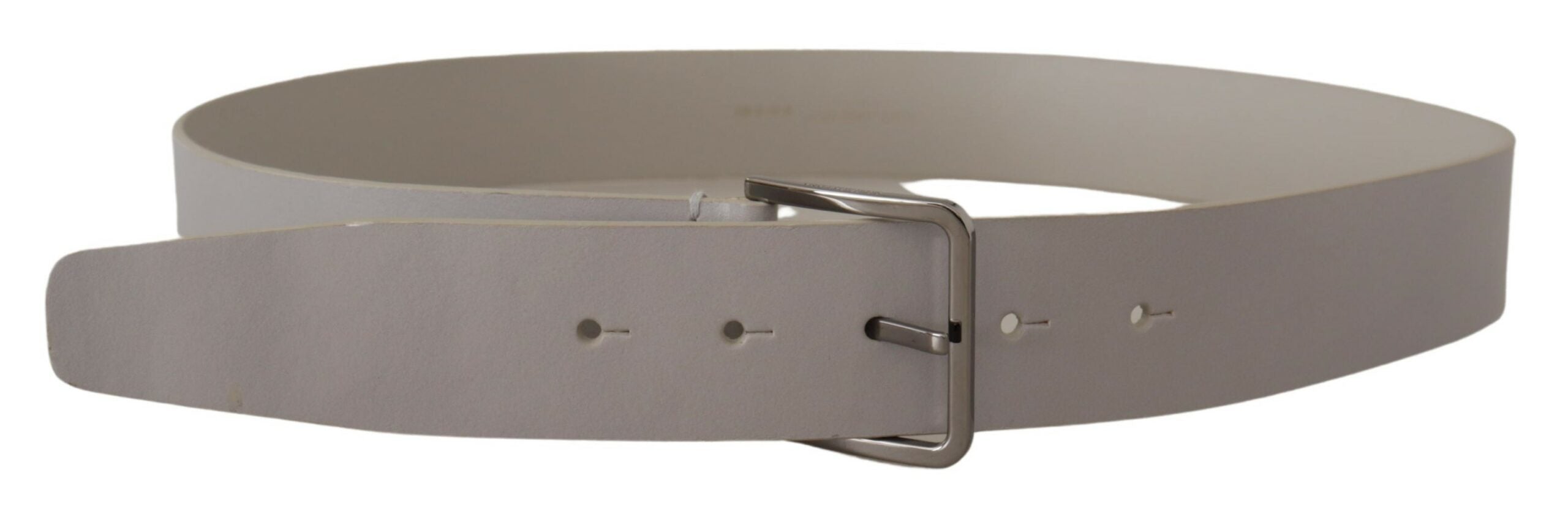 Dolce & Gabbana Elegant White Vitello Leather Belt