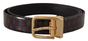 Dolce & Gabbana Elegant Vernice Leather Belt with Silver Buckle