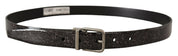 Dolce & Gabbana Sleek Grosgrain Leather Belt with Metal Buckle