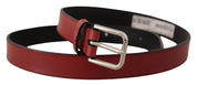 Dolce & Gabbana Elegant Maroon Italian Leather Belt