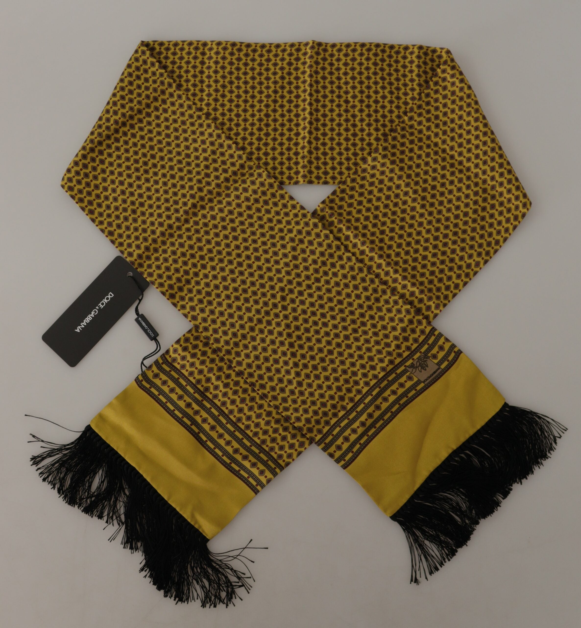 Dolce & Gabbana Elegant Yellow Silk Men's Scarf