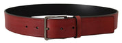 Dolce & Gabbana Elegant Grosgrain Leather Belt with Silver Buckle