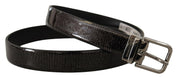 Dolce & Gabbana Elegant Black Leather Belt with Silver Buckle