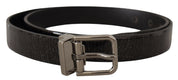 Dolce & Gabbana Elegant Black Leather Belt with Silver Buckle