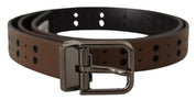 Dolce & Gabbana Elegant Leather Belt with Metal Buckle