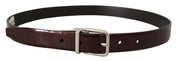 Dolce & Gabbana Elegant Dark Brown Patent Leather Belt