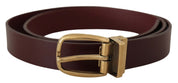 Dolce & Gabbana Elegant Brown Leather Belt with Gold Buckle