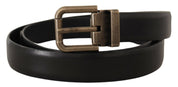 Dolce & Gabbana Elegant Black Calf Leather Belt