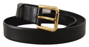 Dolce & Gabbana Elegant Leather Belt with Metal Buckle