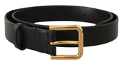 Dolce & Gabbana Elegant Leather Belt with Metal Buckle