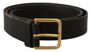 Dolce & Gabbana Elegant Leather Belt with Metal Buckle