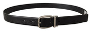 Dolce & Gabbana Elegant Leather Belt with Metal Buckle