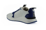 Versace Elegant Blue and White Leather Sneakers