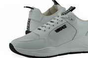 Versace Sleek White Calf Leather Sneakers