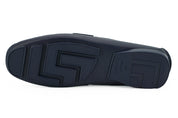 Versace Elegant Navy Blue Calf Leather Loafers