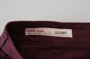 CYCLE Maroon Skinny Fit Cotton Pants