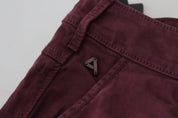 CYCLE Maroon Skinny Fit Cotton Pants