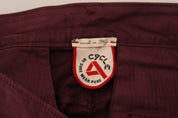 CYCLE Maroon Skinny Fit Cotton Pants