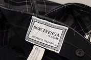 BENCIVENGA Elegant Gray Checkered Wool Chino Pants