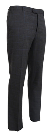 BENCIVENGA Elegant Checkered Wool Dress Pants for Men