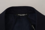 Dolce & Gabbana Elegant Blue Wool Silk Blazer Jacket