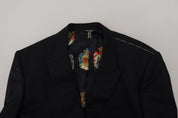 Dolce & Gabbana Elegant Black Martini Wool Blazer