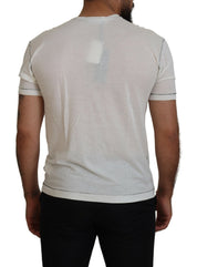 Dolce & Gabbana Elegant White Cotton-Silk Blend Tee